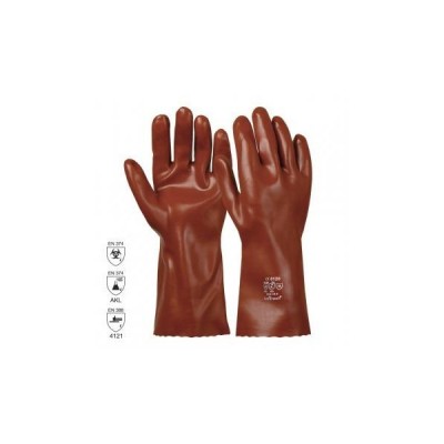 Manusa de protectie antichim.PVC categorita III VINYL BROWN 35cm